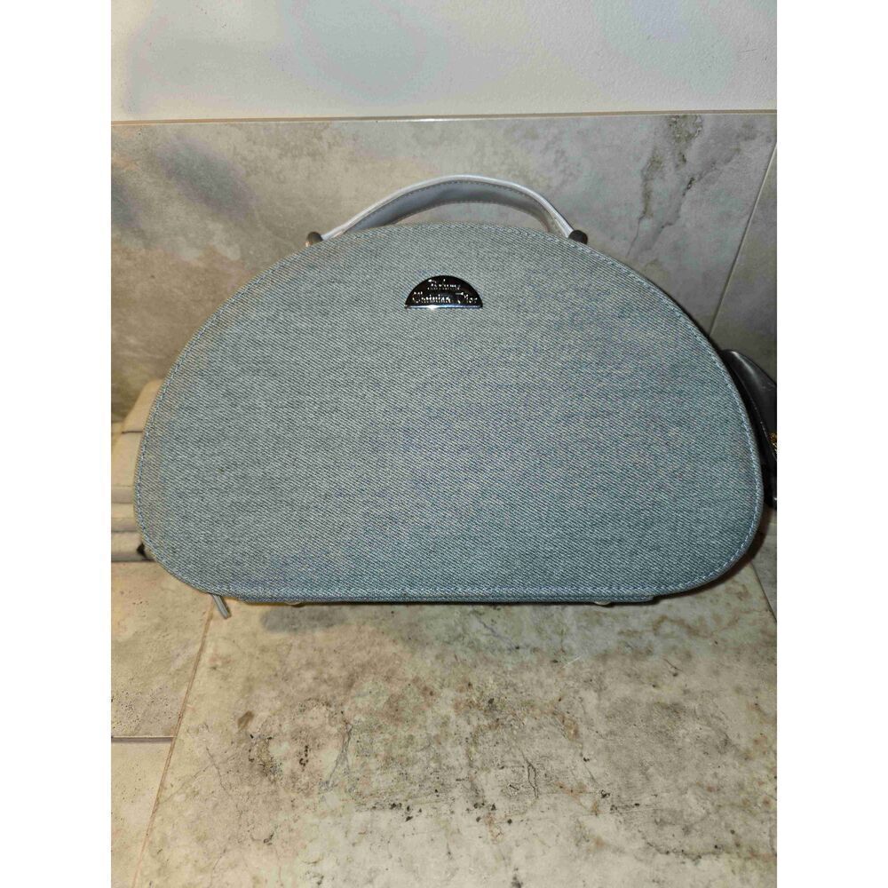 NEW Christian Dior Grey Fabric Vanity Case Top Handle Makeup Bag Parfum
